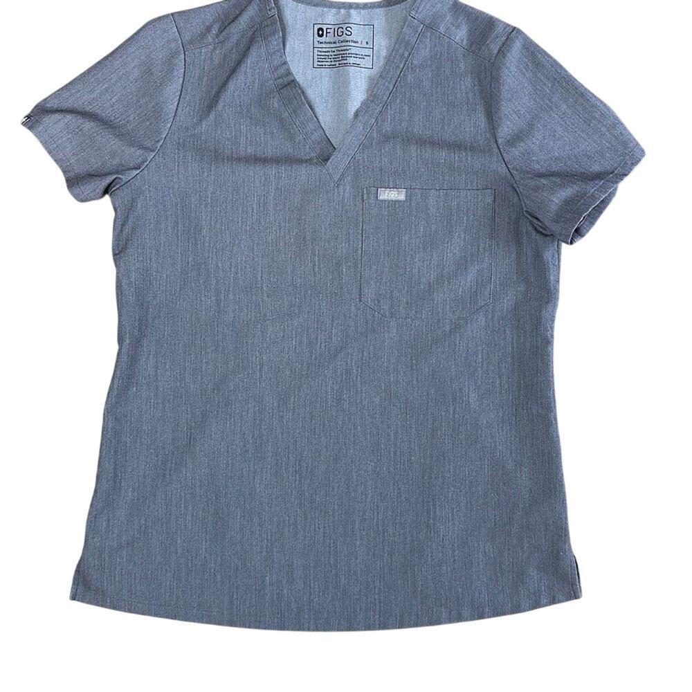 Figs Catarina One-Pocket Scrub Top GRAPHITE‎ Small